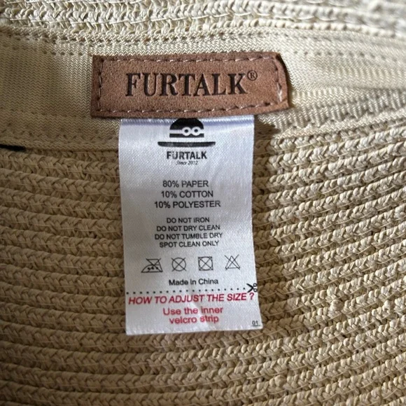 Beige Fringed Straw Sun Visor - Picture 2 of 7